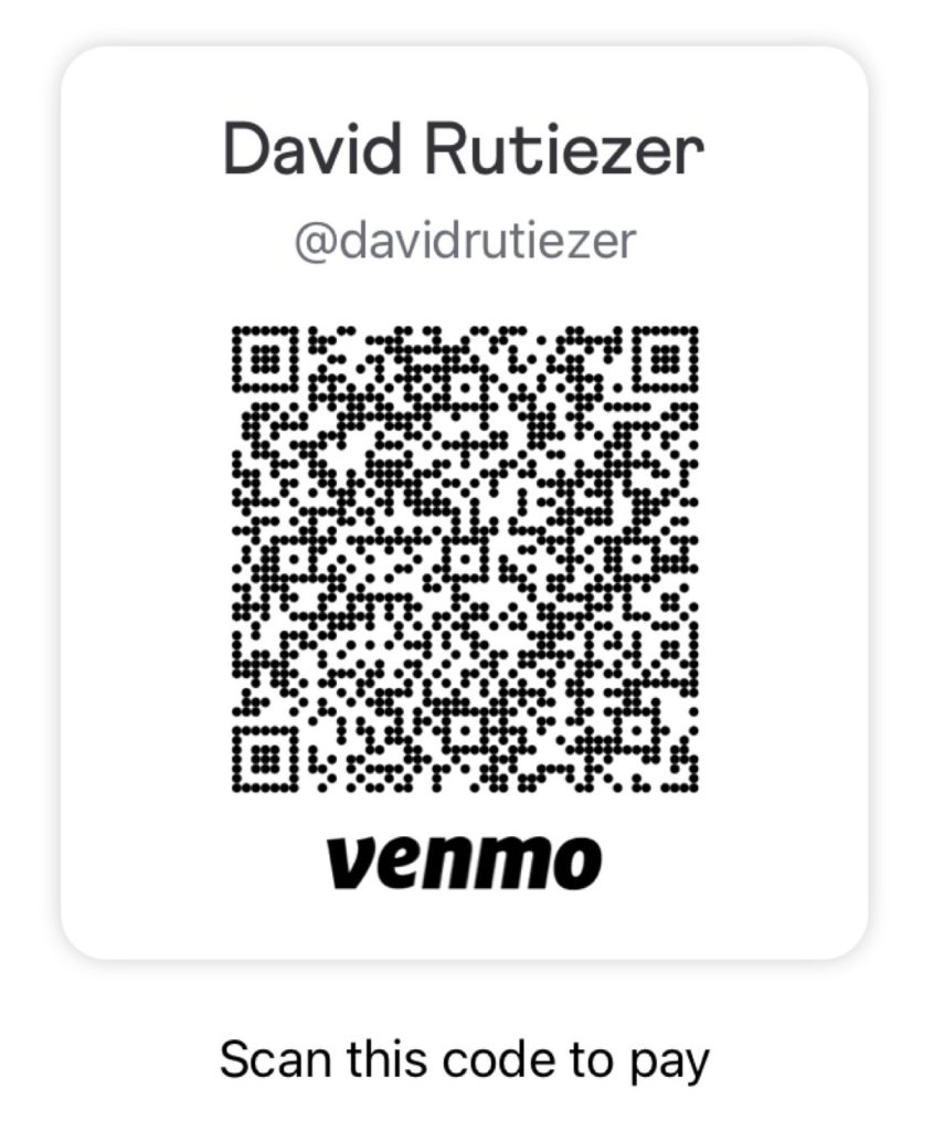 Venmo code for David Rutiezer